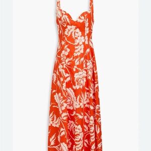 Mara Hoffman Red and White Floral Maxi Slip Dress
